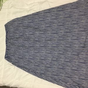 Blue and white stripped skirt