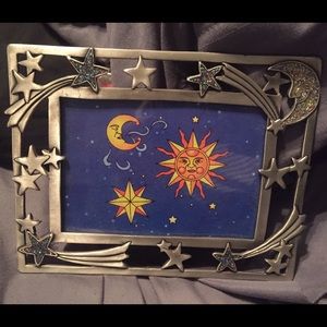 Shooting star and moon picture frame