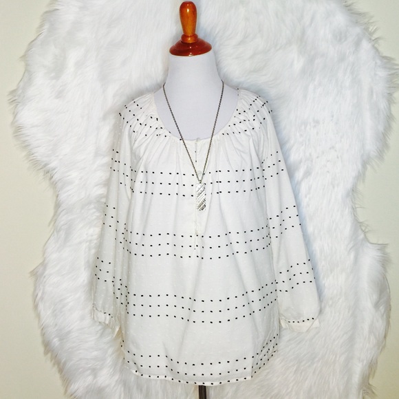 Talbots Tops - Talbot Ivory Dots Blouse
