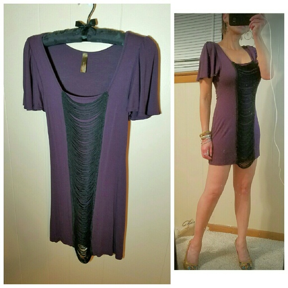 Purple & black sexy little dress