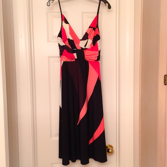 Embroidered Spaghetti Strap V-Neck Dress