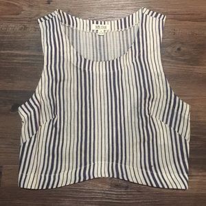Stripped sleeveless crop top