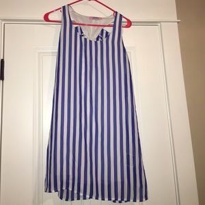 Women's blue and white striped dress