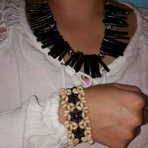 Hand crafted African beaded necklace and braclet