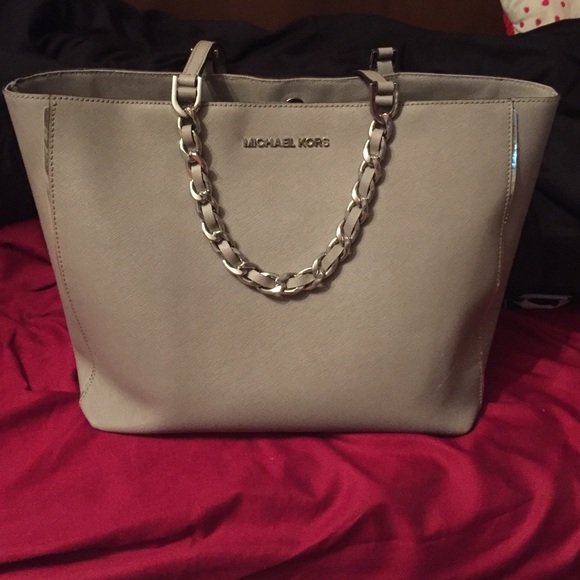 Gray and silver limited edition Michael Kors tote