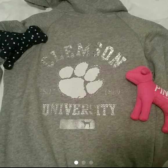 SOLD VS Pink Clemson university CU bling hoodie