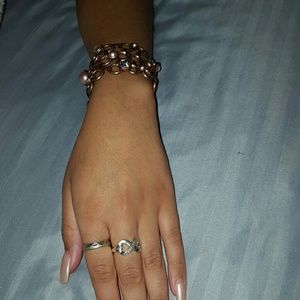 Bronze jeweled braclet ( free pair earrings) too