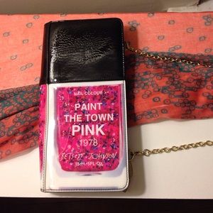 Betsey Johnson Nail Polish Pink clutch