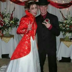 Chinese red double happiness wedding jacket