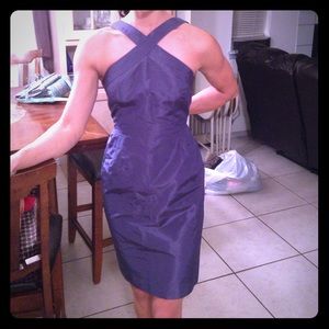 J crew navy blue Cross neck dress