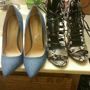 Shoe bundle- (Denim pump &Ghillie style sandal)