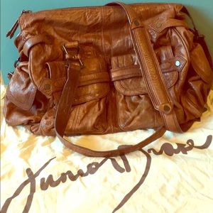 Junior Drake Megan Satchel in Cognac