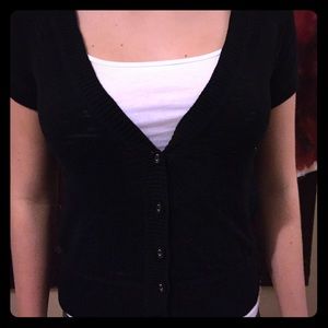 Short Sleeve Black Cardigan