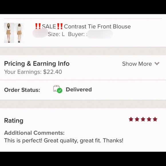 ‼️SALE‼️Contrast Tie Front Blouse - Picture 5 of 5