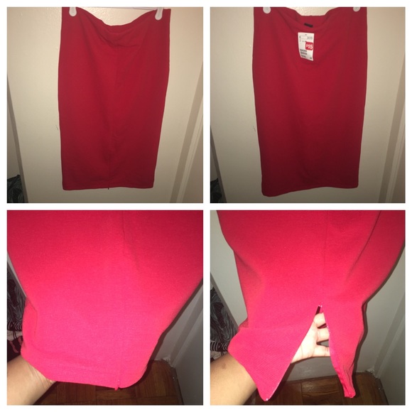 H&M Red Pencil Skirt