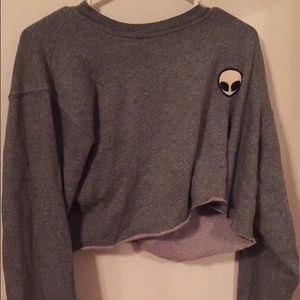Brandy Melville alien cropped hoodie