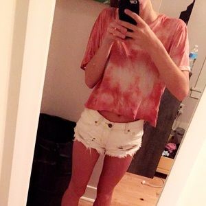 Brandy Melville red tie die shirt