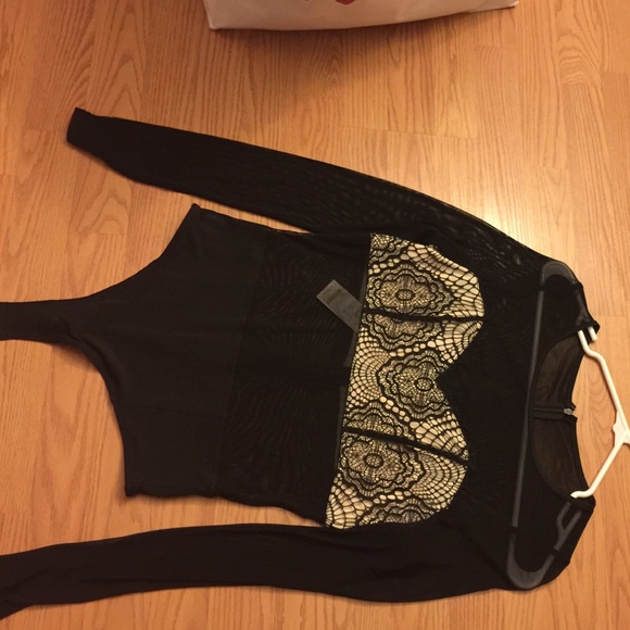 BEBE sheer thong body suit