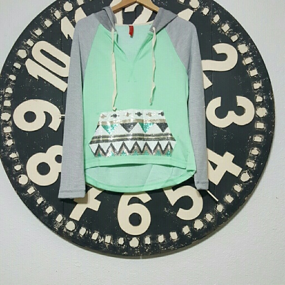 🐷ONLY 2 LEFT!!!!🐷 Sequins Hoodie - Picture 4 of 4