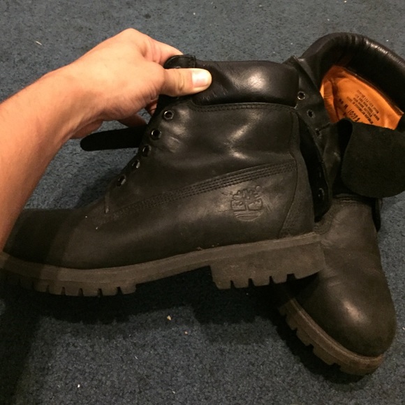 Black leather Timberland Boots main image 4