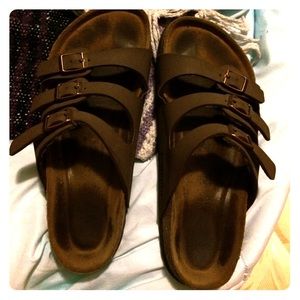 Birks size 38 brown three strap