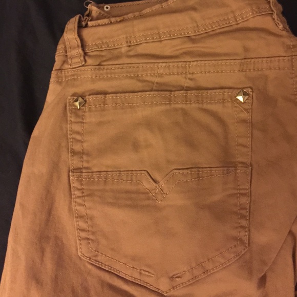 brown/tan skinny jeans