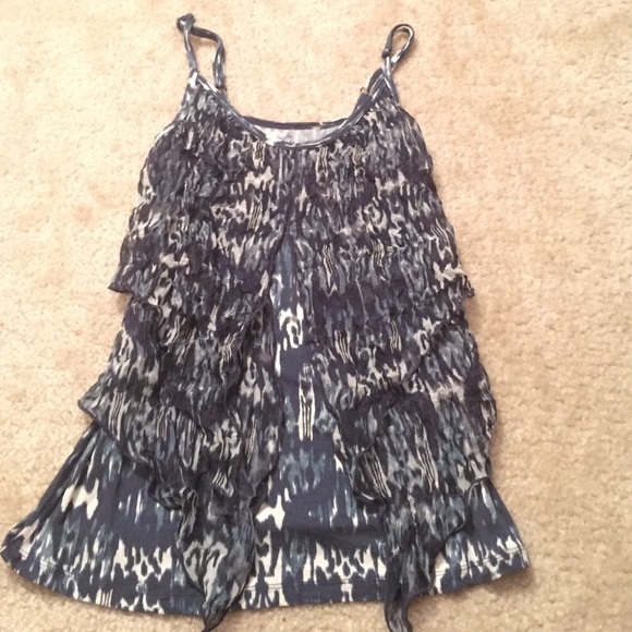 Navy blue and white tie-dye shirt