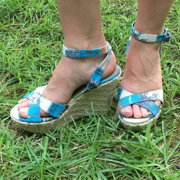 Blue Platform Sandal