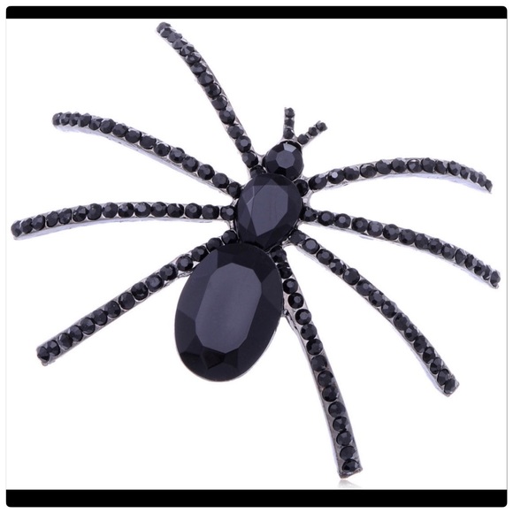 NWT Black Widow Rhinestone Brooch - Picture 3 of 4