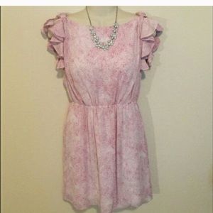 White and lavender Loft dress