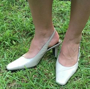 Classy Bone White Slingbacks