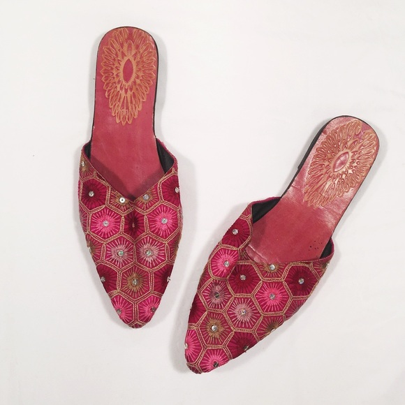 Pink Pointed Slide Flat Mules Free People Size 7 - Picture 2 of 2
