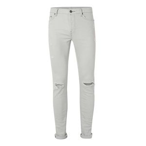 High waisted grey denim skinny jeans