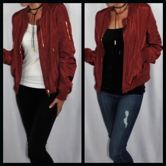 1 LEFT⭐️5 STAR⭐️Rust bomber jacket⭐️ - Picture 2 of 4