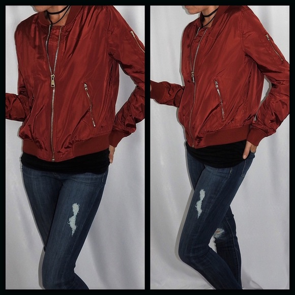 1 LEFT⭐️5 STAR⭐️Rust bomber jacket⭐️ - Picture 3 of 4