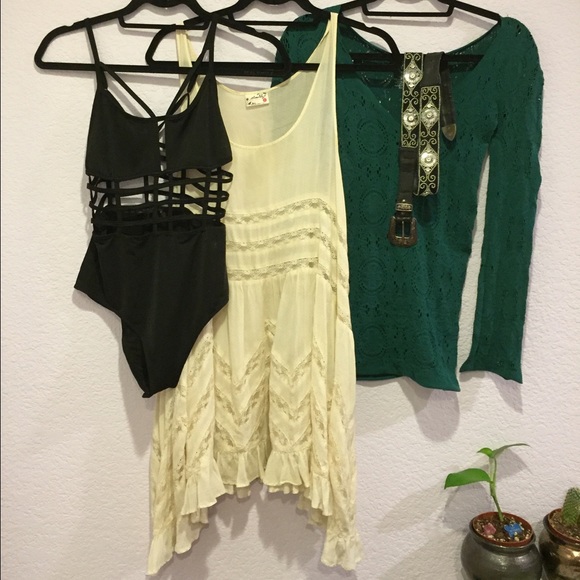 Free People Voile and Lace Trapeze Slip