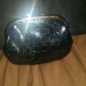 Coach kiss lock coin purse