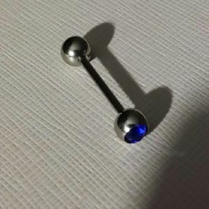 NEW body piercing barbell - blue crystal