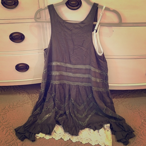 Free People olive lace dress