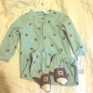 Brand new football footie pajamas