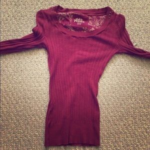 Long Sleeve Burdgundy Mudd Shirt