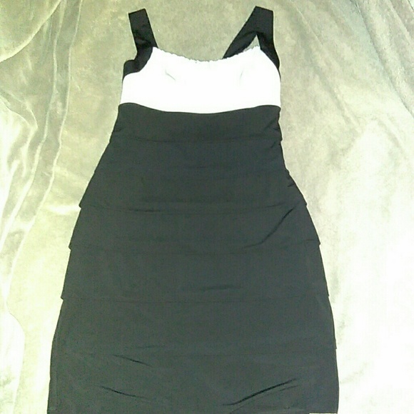 Black and white formal dress