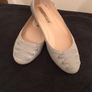 Flats grey leather