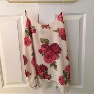 Rose chiffon tank top