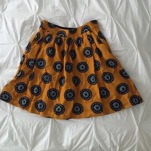 Anthropologie printed wool flare skirt
