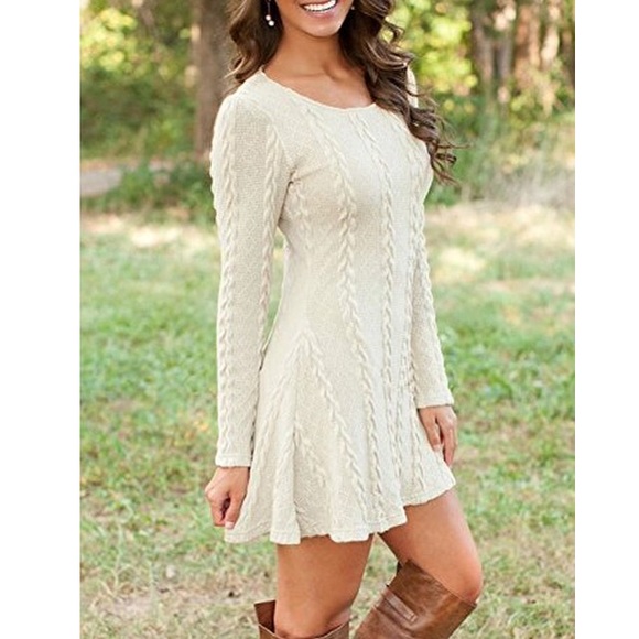 🆕Crewneck Knitted Sweater Dress - Picture 2 of 3