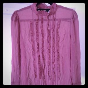 NWT French Connection boho wild rose silk blouse