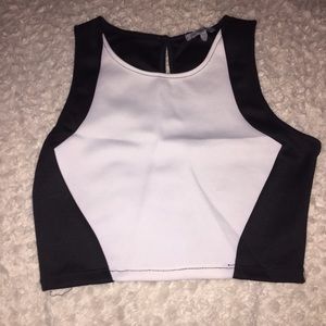 Charlotte Russe Black and White Crop Top