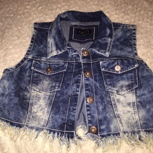 Rue 21 Cropped Denim Vest