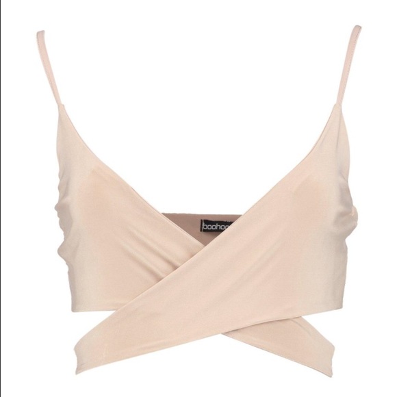 Nude wrap around top